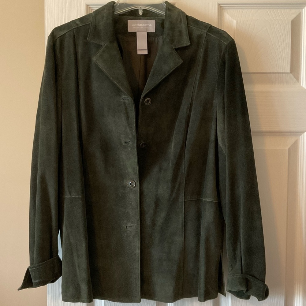 Liz Claiborne Dark Green Suede Blazer
